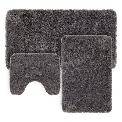 Sussexhome Solid Gray / Dark Gray Bathroom Rugs Sets, Shower Rugs With Toilet Rugs U Shaped, Non Slip Bath Mats, Machine Washable Bath Mat, Absorbent Bath Mat, Bathroom Decor 4 Sussexhome Solid Gray / Dark Gray Bathroom Rugs Sets, Shower Rugs With Toilet Rugs U Shaped, Non Slip Bath Mats, Machine Washable Bath Mat, Absorbent Bath Mat, Bathroom Decor - Image 2