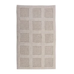 Square Honeycomb 100% Cotton Reversible Bath Rug Ivory By Knightsbridge -Lunara Bath Store GUEST 781f94d3 536a 453d ad8f 2a513c418f6d