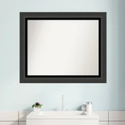 33" X 27" Non-Beveled Tuxedo Black Bathroom Wall Mirror - Amanti Art -Lunara Bath Store GUEST 7870704d b9c1 4d44 a701 b86c5fc48181