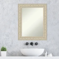 24" X 30" Non-Beveled Fair Baroque Wood Bathroom Wall Mirror Cream - Amanti Art 15 24" X 30" Non-Beveled Fair Baroque Wood Bathroom Wall Mirror Cream - Amanti Art -Lunara Bath Store GUEST 79e861ae 3e6d 46ba a45a 768a7bc3cc54