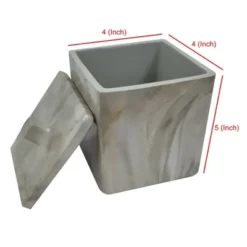 Stone Hedge Resin Decorative Bathroom Vanity Countertop Storage Organizer Canister Jar - Nu Steel -Lunara Bath Store GUEST 7d58dc26 5980 45c1 a244 55b6dfa85a9c