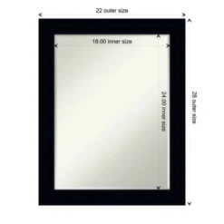 Amanti Art Tribeca Black Petite Bevel Wood Bathroom Wall Mirror 28 X 22 In. -Lunara Bath Store GUEST 7e464019 126f 4577 bdc2 320afb49ed69