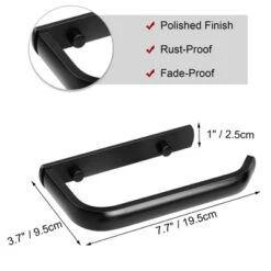 Unique Bargains Bathroom Aluminum Alloy Matte Fixed Toilet Paper Holders Black 1 Pc -Lunara Bath Store GUEST 7fbfc6d5 8f17 4e25 83da 27af418ed7f8