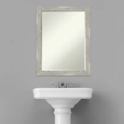 Amanti Art Dove Greywash Narrow Petite Bevel Bathroom Wall Mirror 27.5 X 21.5 In. -Lunara Bath Store GUEST 8137762a 2648 42aa bded 78997a253891
