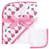 Hudson Baby Infant Girls Cotton Hooded Towel And Washcloth 2pc Set, Fancy Flamingo -Lunara Bath Store GUEST 82dd3005 764e 4f74 bd71 7591bbcd63a0