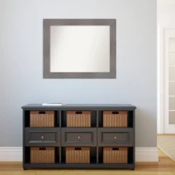 34" X 28" Non-Beveled Pinstripe Plank Gray Bathroom Wall Mirror - Amanti Art -Lunara Bath Store GUEST 84b203f9 4be3 43c8 b328 7ee87d6bfcc2