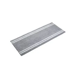 Hotel Border Memory Foam Bath Runner Gray/White - VCNY