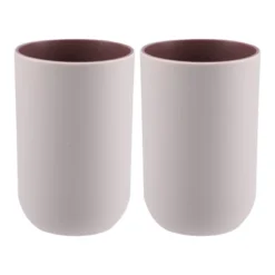 Unique Bargains 2Pcs Bathroom Tumblers Bathroom Toothbrush Cup Blue 4.33''x2.76'' 350ml -Lunara Bath Store GUEST 89ef5722 4657 4c51 9fa1 1076eab4a58e