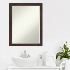 Amanti Art Fresco Petite Bevel Wood Bathroom Wall Mirror -Lunara Bath Store GUEST 8a232431 8072 47f3 a50b a353a77a1a1b