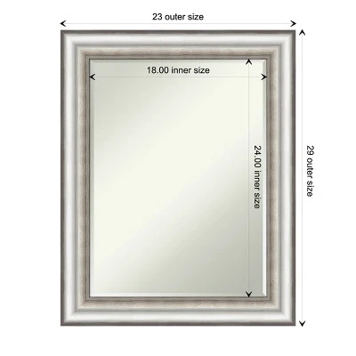 Amanti Art Salon Silver Petite Bevel Bathroom Wall Mirror 29.25 X 23.25 In. 5 Amanti Art Salon Silver Petite Bevel Bathroom Wall Mirror 29.25 X 23.25 In. - Image 3