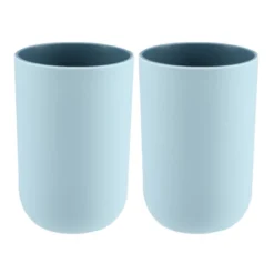 Unique Bargains 2Pcs Bathroom Tumblers Bathroom Toothbrush Cup Blue 4.33''x2.76'' 350ml -Lunara Bath Store GUEST 8c0cab2a 005c 4eec 9e11 7bbf5ce44f49