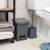 Square Wastepaper Basket And Toilet Brush Set Gray - Mind Reader -Lunara Bath Store GUEST 8cc26345 0e04 4125 ab4c 86aaf54c650a
