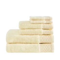 6pc Curv Jacquard Wavy Cotton Towel Set -Lunara Bath Store GUEST 8fb782aa 62bb 42ff 8647 aed187cc6217