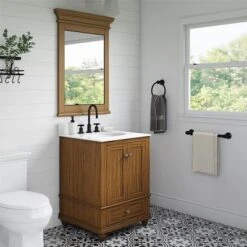 DHP Monteray Beach Bathroom Mirror, Natural Rustic -Lunara Bath Store GUEST 92477405 7612 4e43 b4be e93f7b94138d