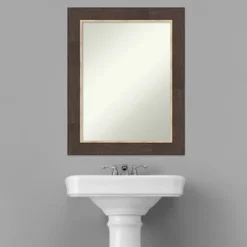 23" X 29" Non-Beveled Lined Bathroom Wall Mirror Bronze - Amanti Art -Lunara Bath Store GUEST 92f5b73c 0f20 44cc a06e 598e34719206