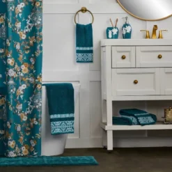 2pk Vern Yip Floral Lanterns Hand Towel Teal Green - SKL Home 9 2pk Vern Yip Floral Lanterns Hand Towel Teal Green - SKL Home -Lunara Bath Store GUEST 942e5c51 b107 40b9 bfe0 3801b781408c