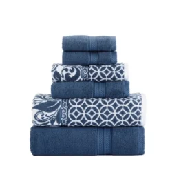 Modern Threads Reversible Yarn Dyed Jacquard Towel Set, Trefoil Filigree. -Lunara Bath Store GUEST 943b3a77 803f 40cf bbb1 6925b5fcd96e
