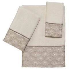 Avanti Deco Shell 3 Pc Towel Set -Lunara Bath Store GUEST 961d3bbb 306b 4c7e 9cdf f9d8aea93c95
