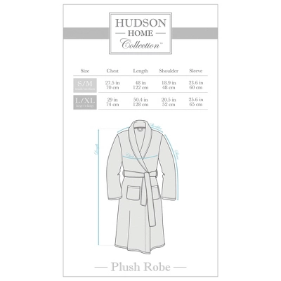 Hudson Home Collection Mens Boy Shawl Collar Plush Robe, Navy, Large X-Large (Lxl) 4 Hudson Home Collection Mens Boy Shawl Collar Plush Robe, Navy, Large X-Large (Lxl) - Image 2