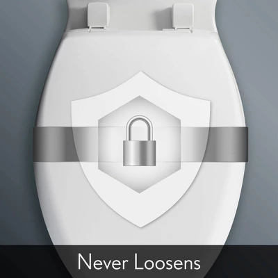 Caswell Never Loosen Elongated Antimicrobial Plastic Soft Close Toilet Seat White - Mayfair By Bemis 6 Caswell Never Loosen Elongated Antimicrobial Plastic Soft Close Toilet Seat White - Mayfair By Bemis - Image 4