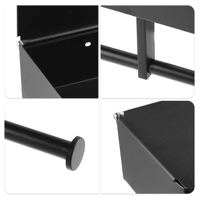 Unique Bargains Wall-Mount For Kitchen Bathroom Toilet Double Roll Tissue Holder Black 1 Pcs 4 Unique Bargains Wall-Mount For Kitchen Bathroom Toilet Double Roll Tissue Holder Black 1 Pcs - Image 2