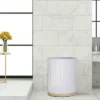 Bathroom Wastebasket Gold - Nu Steel