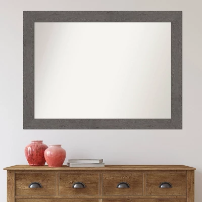 44" X 33" Non-Beveled Rustic Plank Gray Bathroom Wall Mirror - Amanti Art 7 44" X 33" Non-Beveled Rustic Plank Gray Bathroom Wall Mirror - Amanti Art - Image 5