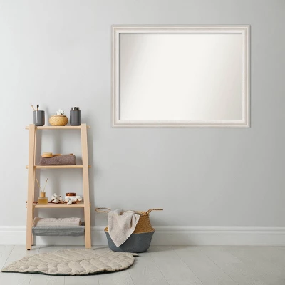 43" X 32" Non-Beveled Trio White Wash Silver Bathroom Wall Mirror - Amanti Art 9 43" X 32" Non-Beveled Trio White Wash Silver Bathroom Wall Mirror - Amanti Art - Image 7