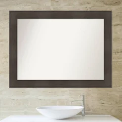 44" X 33" Non-Beveled William Rustic Woodgrain Bathroom Wall Mirror - Amanti Art -Lunara Bath Store GUEST 9d6b3edc d641 4d50 ad8e ec0604b6f917