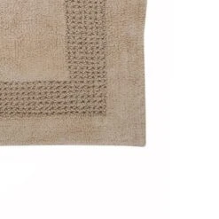 Classic Racetrack Cotton Bath Rug 20" X 30" Natural By Perthshire Platinum Collection
