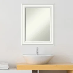 Amanti Art Craftsman White Petite Bevel Wood Bathroom Wall Mirror 29 X 23 In. -Lunara Bath Store GUEST a06aa89f e436 4fab af68 3090d5a873ff