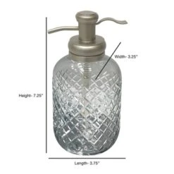 Set Of 3 Emory Vintage Glass Plated Soap Pump & Q-tip Jar Set With Vanity Tray Pewter - Nu Steel -Lunara Bath Store GUEST a1dae7c1 bab7 4c25 a067 f589b80f2476