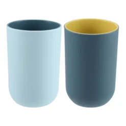 Unique Bargains 2Pcs Bathroom Tumblers Bathroom Toothbrush Cup Blue 4.33''x2.76'' 350ml -Lunara Bath Store GUEST a1fba10c 4199 451c 84f6 2ff8cc4c4982