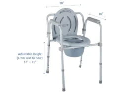 MPM 3-in-1 Folding Bedside Commode, Heavy Duty Steel, Toilet Seat Chair Clip On Seat, Raised Toilet Seat, Height Adjustable, Porta Potty For Adults -Lunara Bath Store GUEST a3d0d2ab 52ad 49a3 b15b 53fe4d446dba