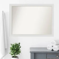 42" X 31" Non-Beveled Flair Narrow Bathroom Wall Mirror Soft White - Amanti Art 17 42" X 31" Non-Beveled Flair Narrow Bathroom Wall Mirror Soft White - Amanti Art -Lunara Bath Store GUEST a46ab7ab a89e 46cf a416 c808ad7ea50b