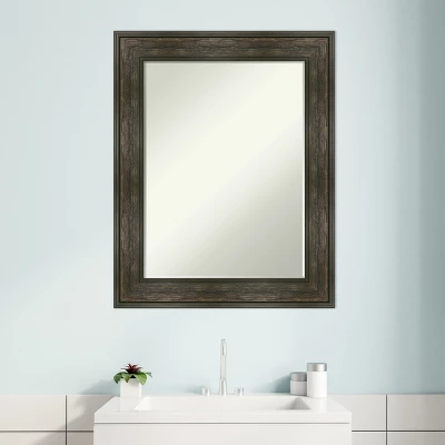 Amanti Art Rail Rustic Char Petite Bevel Bathroom Wall Mirror 29.75 X 23.75 In. 6 Amanti Art Rail Rustic Char Petite Bevel Bathroom Wall Mirror 29.75 X 23.75 In. - Image 4