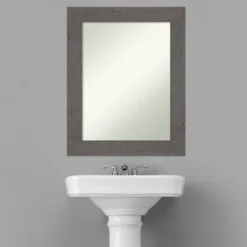 24" X 30" Non-Beveled Rustic Plank Gray Bathroom Wall Mirror - Amanti Art -Lunara Bath Store GUEST a5babf18 76d3 4fdf 85c2 d908466ebe18
