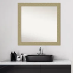 30" X 30" Non-Beveled Mosaic Bathroom Wall Mirror Gold - Amanti Art 16 30" X 30" Non-Beveled Mosaic Bathroom Wall Mirror Gold - Amanti Art -Lunara Bath Store GUEST a81dd664 3092 4970 a0d4 147373ad25fa