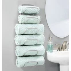 MDesign Metal Wall Mount Bathroom Towel Rack Holder, 6 Levels -Lunara Bath Store GUEST a88ce813 5c4f 4c22 afdb 98f316e59781