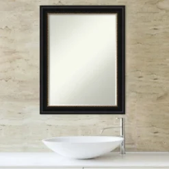 Amanti Art Manhattan Black Petite Bevel Bathroom Wall Mirror 28 X 22 In. -Lunara Bath Store GUEST ab6beb94 cd14 4165 9911 3881e82696db