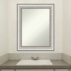 23" X 29" Non-Beveled Salon Silver Bathroom Wall Mirror - Amanti Art 17 23" X 29" Non-Beveled Salon Silver Bathroom Wall Mirror - Amanti Art -Lunara Bath Store GUEST ac38504e 6b12 477a b715 fed7b31fb23b