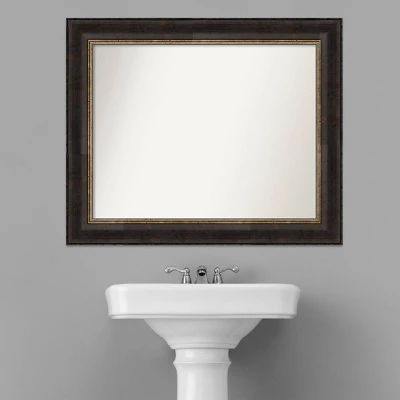 34" X 28" Non-Beveled Varied Black Bathroom Wall Mirror - Amanti Art 9 34" X 28" Non-Beveled Varied Black Bathroom Wall Mirror - Amanti Art - Image 7
