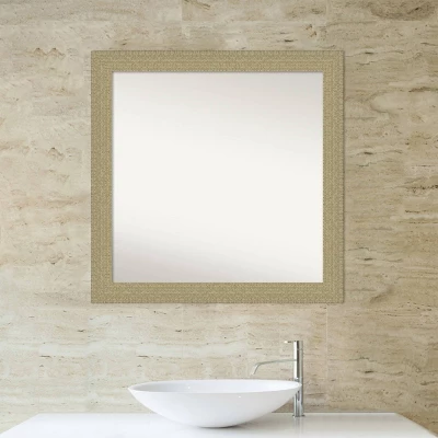 30" X 30" Non-Beveled Mosaic Bathroom Wall Mirror Gold - Amanti Art 7 30" X 30" Non-Beveled Mosaic Bathroom Wall Mirror Gold - Amanti Art - Image 5