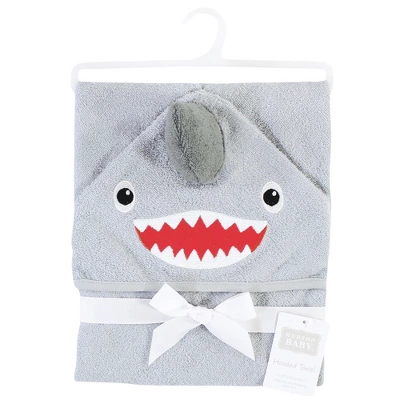 Hudson Baby Infant Boy Cotton Animal Face Hooded Towel, Shark, One Size 3 Hudson Baby Infant Boy Cotton Animal Face Hooded Towel, Shark, One Size