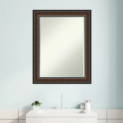 Amanti Art Cyprus Walnut Petite Bevel Wood Bathroom Wall Mirror 28.75 X 22.75 In. 7 Amanti Art Cyprus Walnut Petite Bevel Wood Bathroom Wall Mirror 28.75 X 22.75 In. - Image 5