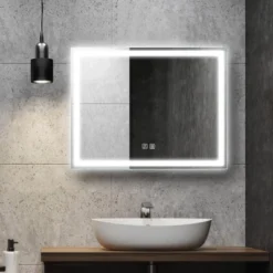 HOMLUX Dimmable Rectangular LED Bathroom Mirror Auto-off Anti-fogging And 3 Color With Smart Touch Control -Lunara Bath Store GUEST b128b314 4241 43ee 90ce 6d82b70ad7c3