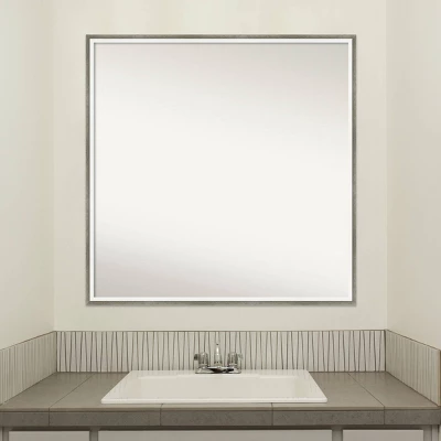 27" X 27" Non-Beveled Lucie Wood Bathroom Wall Mirror Silver - Amanti Art 10 27" X 27" Non-Beveled Lucie Wood Bathroom Wall Mirror Silver - Amanti Art - Image 8