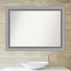 44" X 33" Non-Beveled Peak Polished Nickel Bathroom Wall Mirror - Amanti Art -Lunara Bath Store GUEST b3a30063 7f92 4b52 a14d 61dfca497f1e