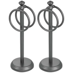 MDesign Metal Fingertip Towel Holder For Bath Vanity Countertop, 2 Pack -Lunara Bath Store GUEST b3fa25ee 827e 43ea ba09 a86229511379