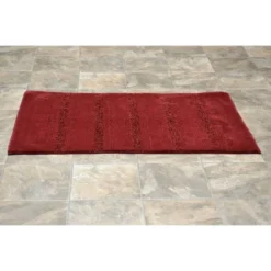 24"x40"Essence Nylon Washable Bathroom Rug Chili Red - Garland Rug